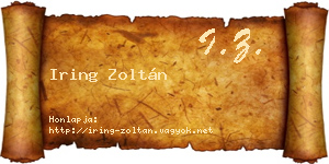 Iring Zoltán névjegykártya