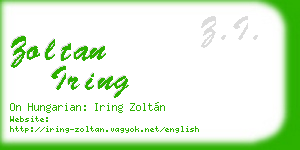 zoltan iring business card